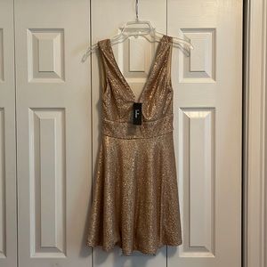 XS gold Lulus dress